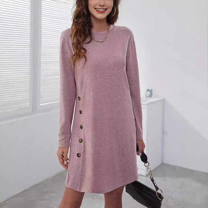 Sweater dress with buttons on the side for women Lune London