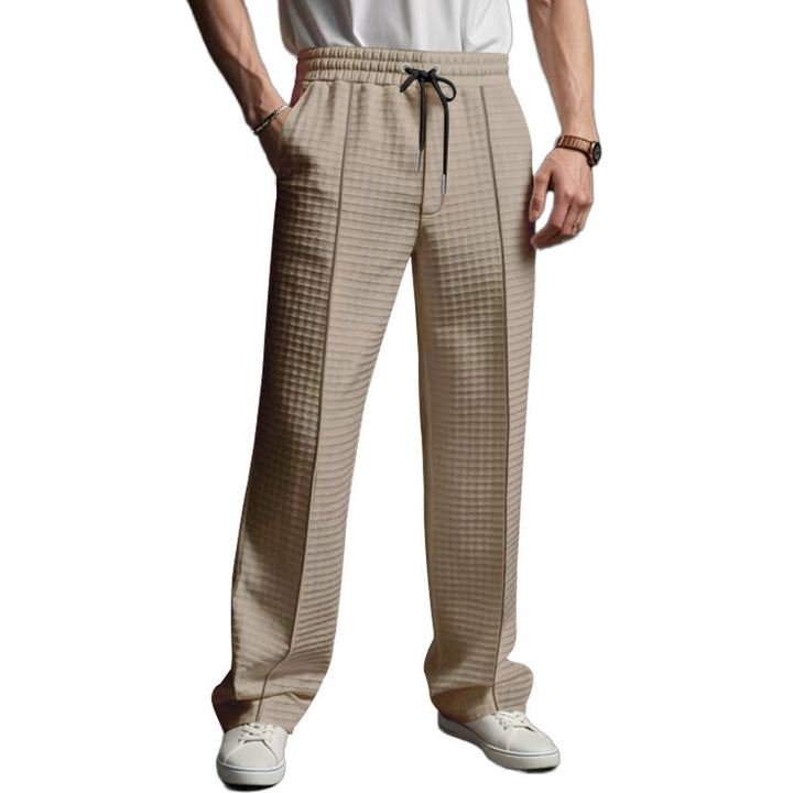 Casual leisure pants for men with elastic waistband and textured design Lune London