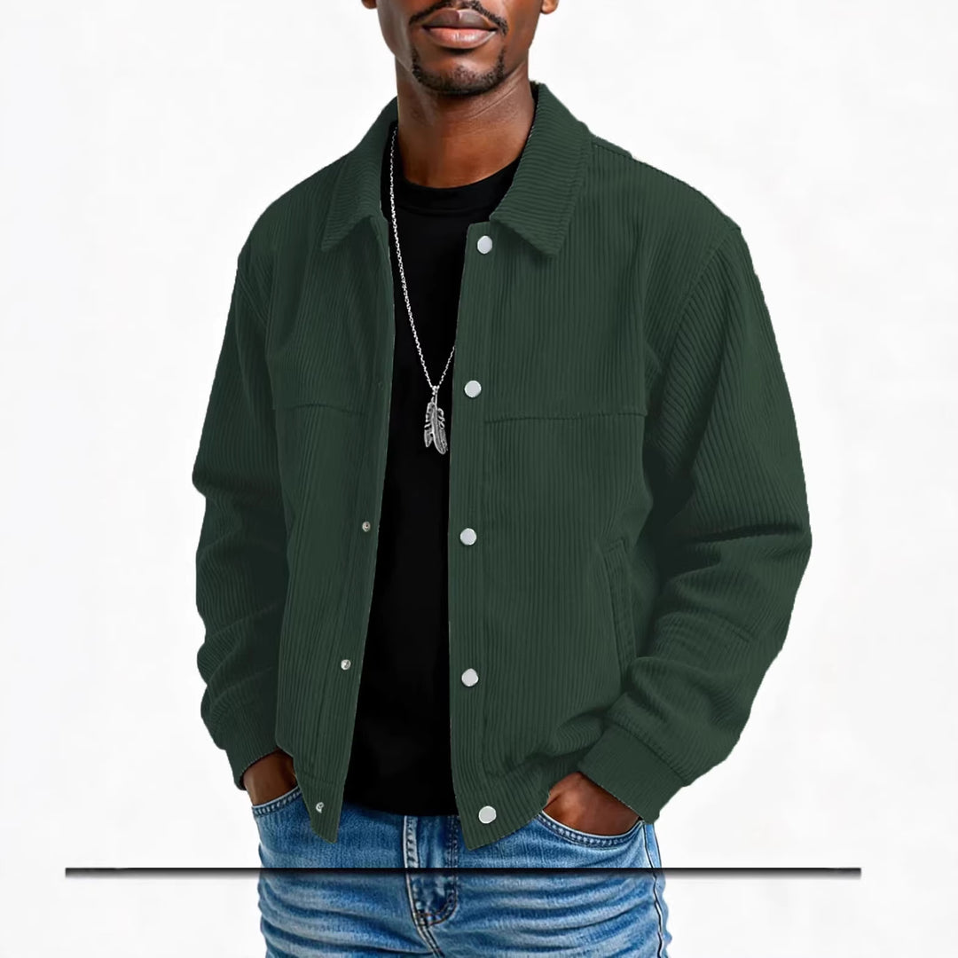 Men's cord jacket with pockets and quilted design Lune London