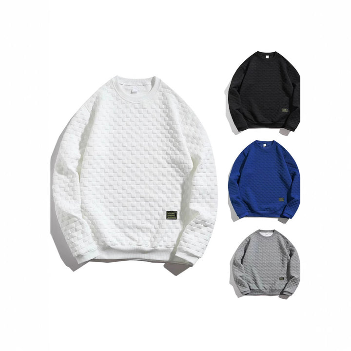 Casual structured sweater for men with round neck and elastic cuffs Lune London