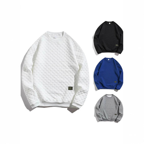 Casual structured sweater for men with round neck and elastic cuffs Lune London