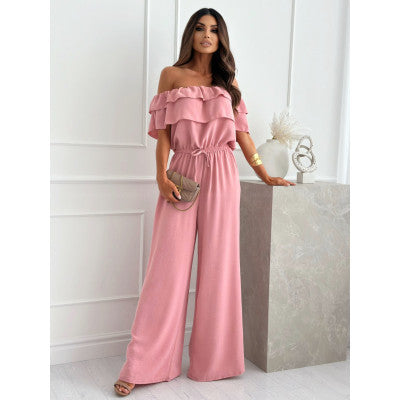 Ladies Off-Shoulder Large Couture Jumpsuit Lune London