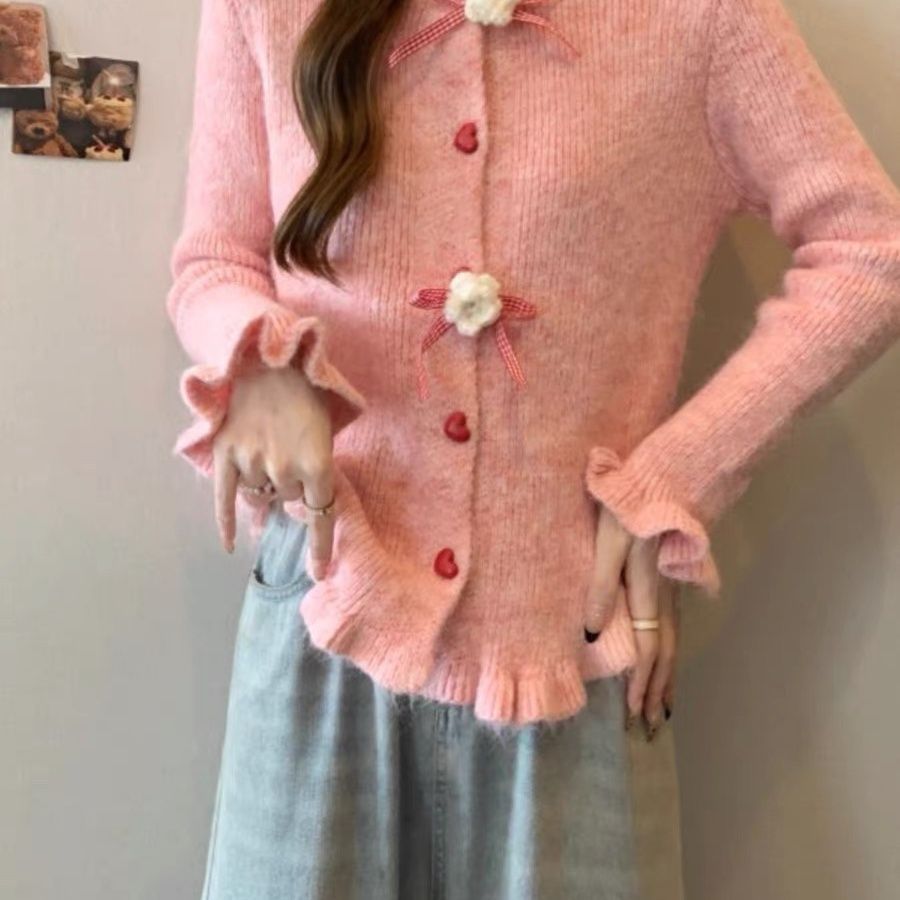 Cardigan pour femmes avec des motifs floraux décoratifs Chic & Stil