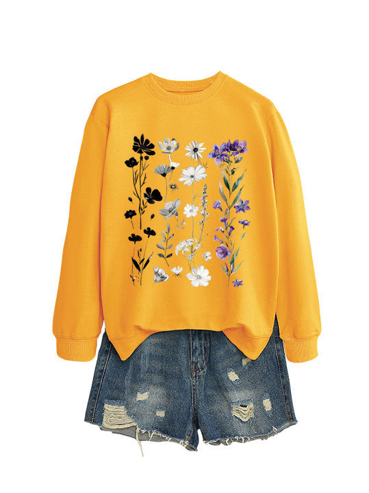Sweat-shirt femme avec design graphique floral et doublure intérieure douce Chic & Stil