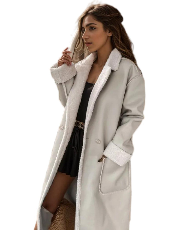 Trendy winter coat for women with teddy lining Lune London
