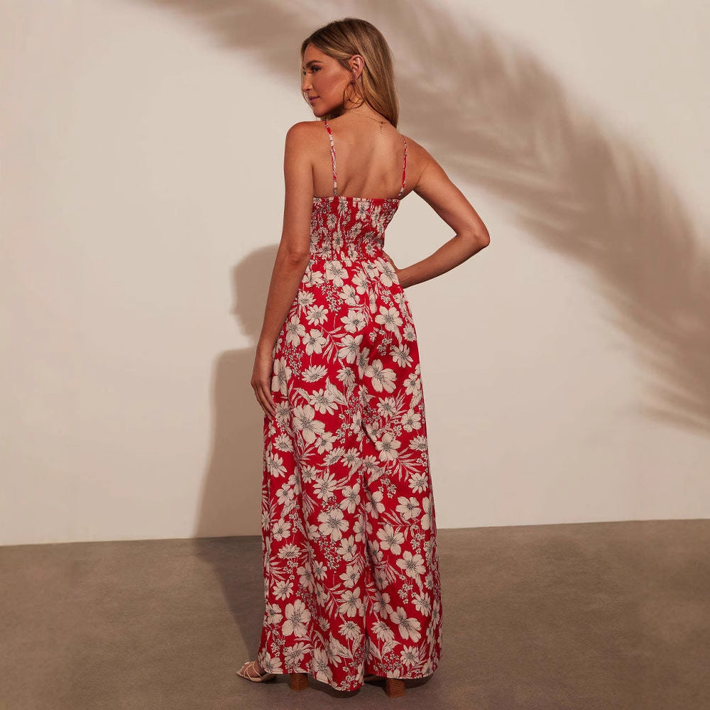Chic & Stil Women's Casual Elegant Maxi Dress with Floral Patterns
