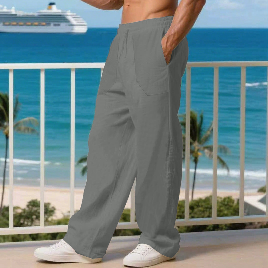 Men's leisure pants with elastic waistband and practical side pockets Lune London