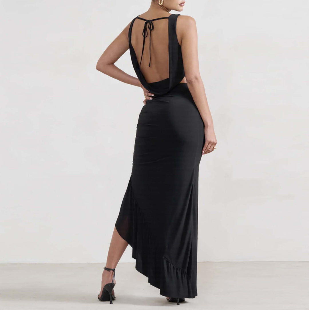 Ladies Elegant Crop Top and Maxi Skirt Set with High Slit Lune London