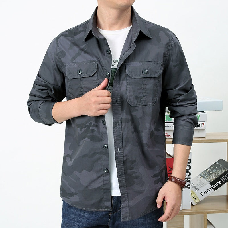 Men's camouflage safety shirt with chest pockets Lune London