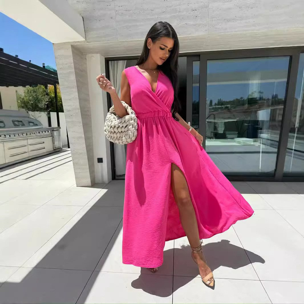 Women Maxi Dress Chic with V-neck Lune London