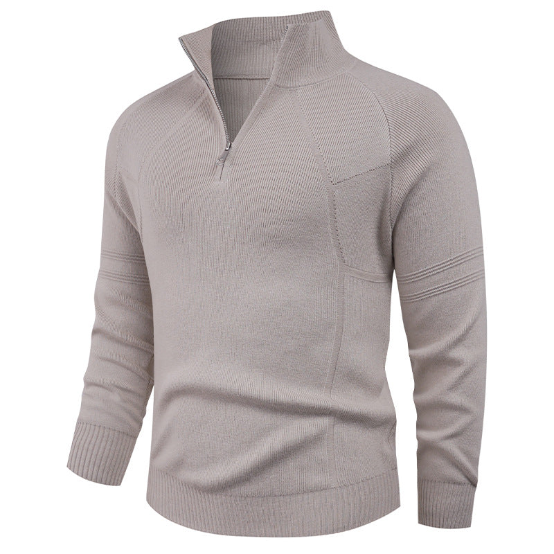 Knitted pullover for men with modern zipper and elegant structure Lune London