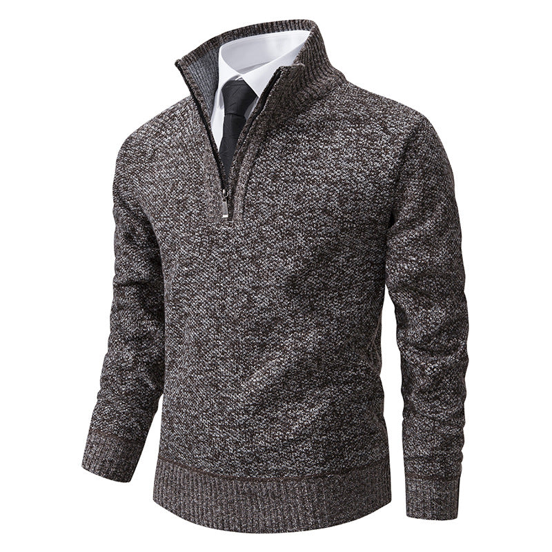 Men's knit sweater with modern zipper and textured surface Lune London