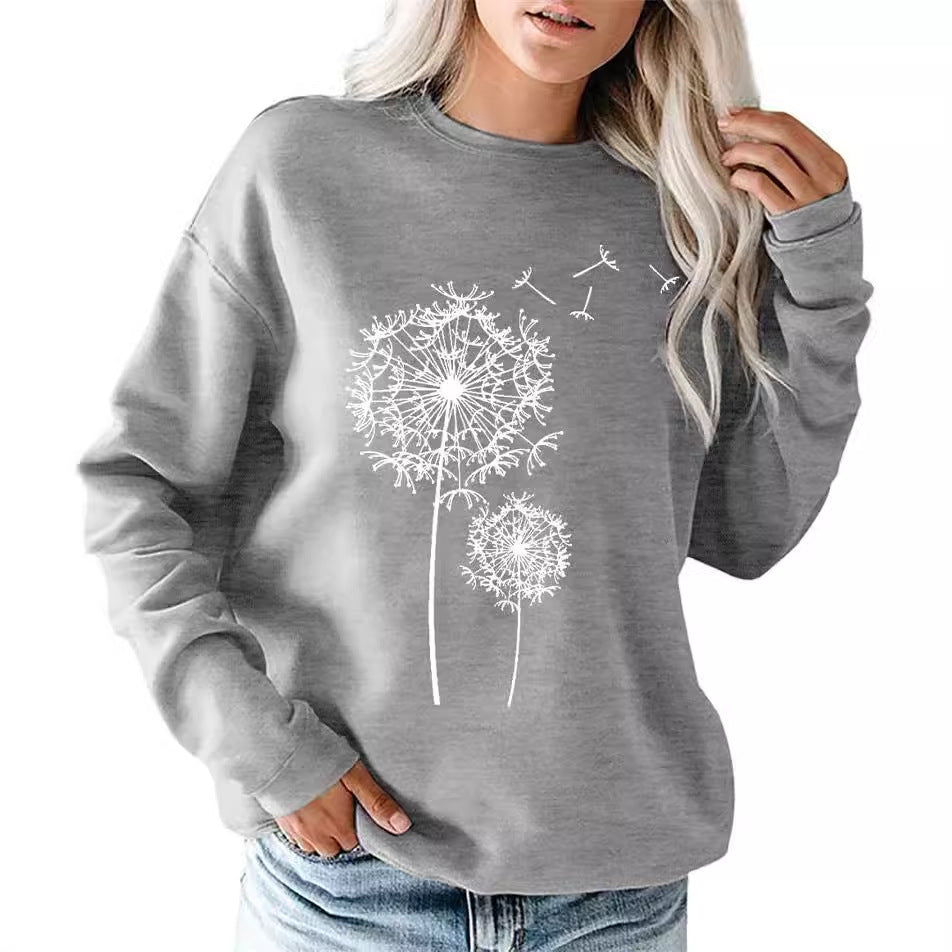 Women's sweatshirt with elegant dandelion motif Lune London