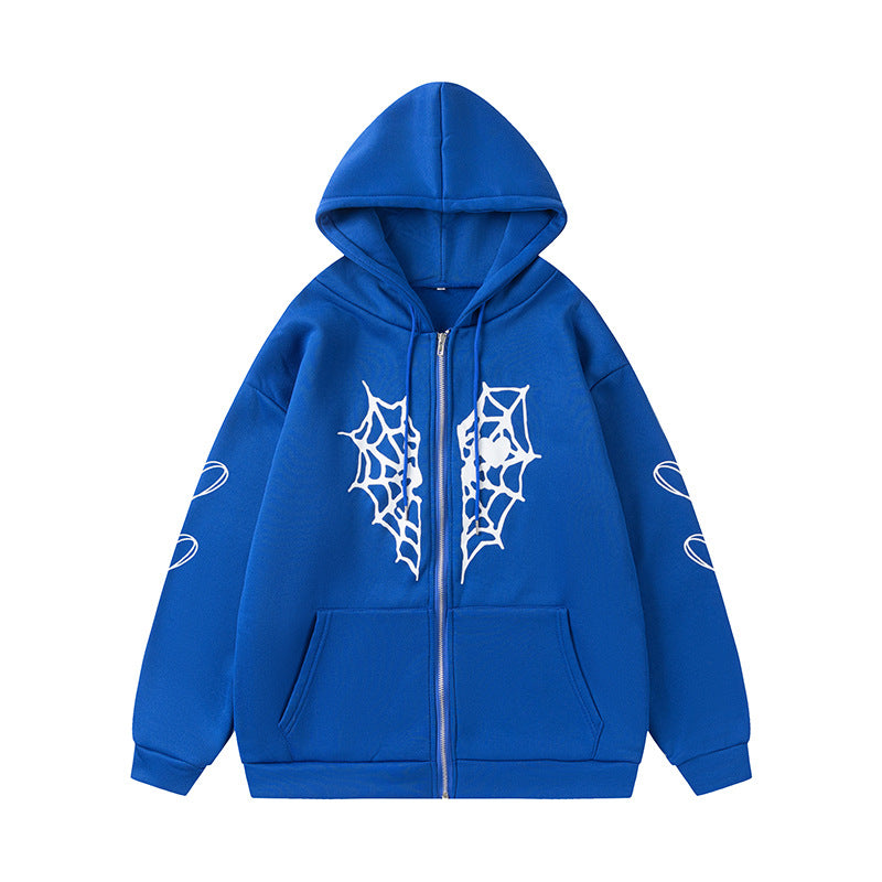 Ladies hoodie with dynamic spider web design Lune London