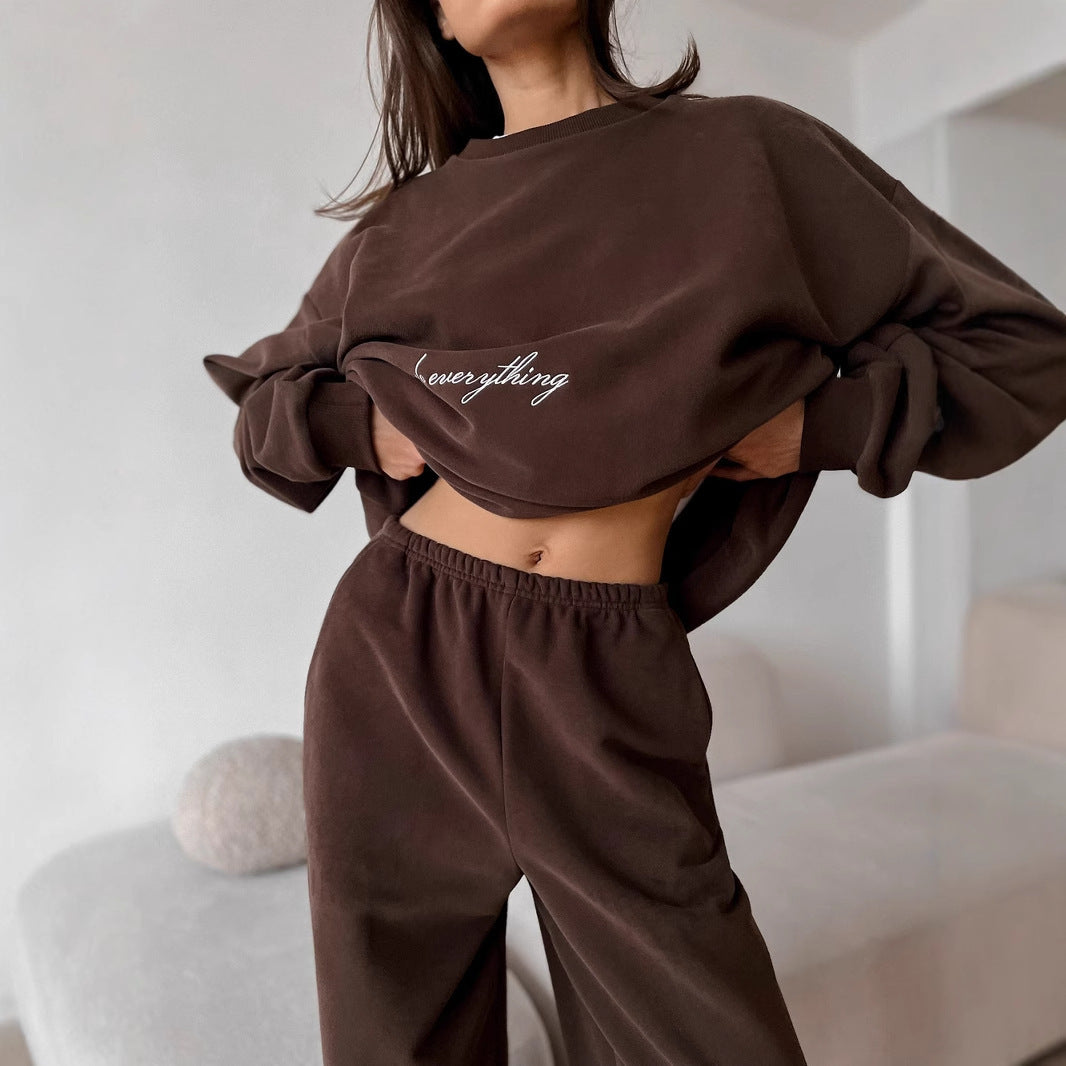 Lune London casual women's sweatshirt and jogger pants set with loose fit