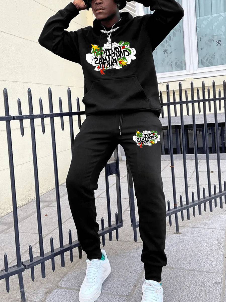Women's hoodie and jogger pants set with creative Christmas pattern Lune London