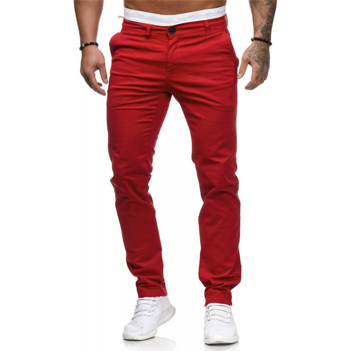 Slim fit chino pants for men with elastic waistband Lune London