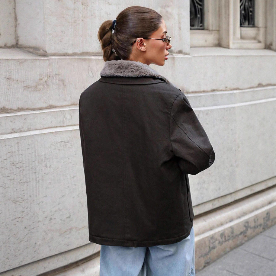 Oversized winter jacket for women with cozy collar Lune London