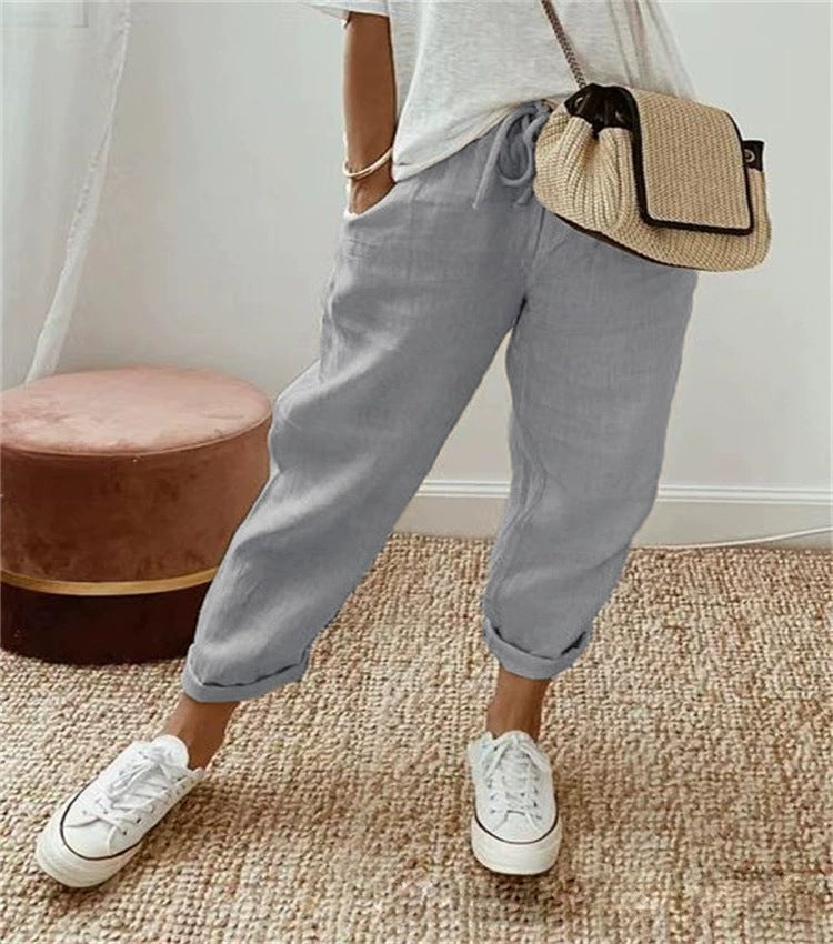Casual and comfortable chino pants for women with elastic waistband Lune London