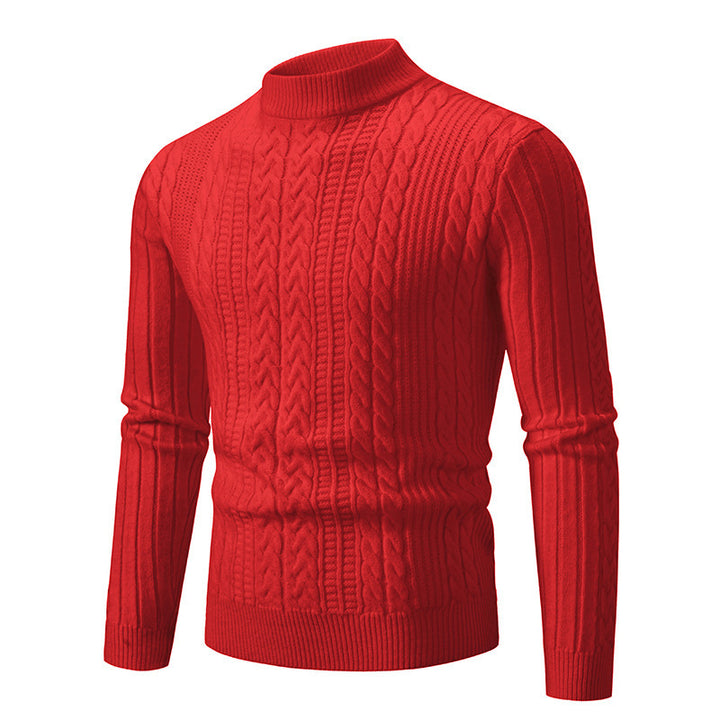 Elegant turtleneck sweater for men with a deep cable pattern and a modern fit Lune London