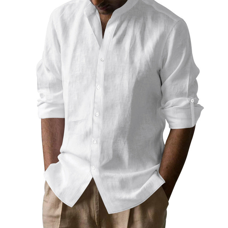 Casual long-sleeve shirt for men with Henley collar in breathable material Lune London