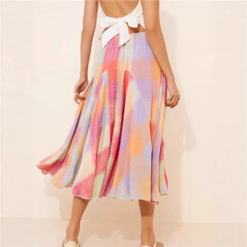 Jupe midi femme avec motif écossais coloré Chic & Stil