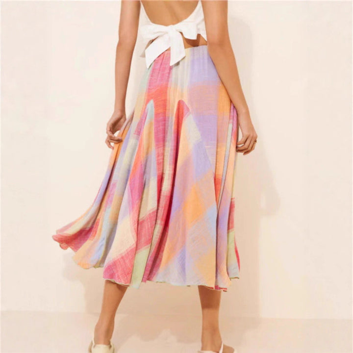 Jupe midi femme avec motif écossais coloré Chic & Stil