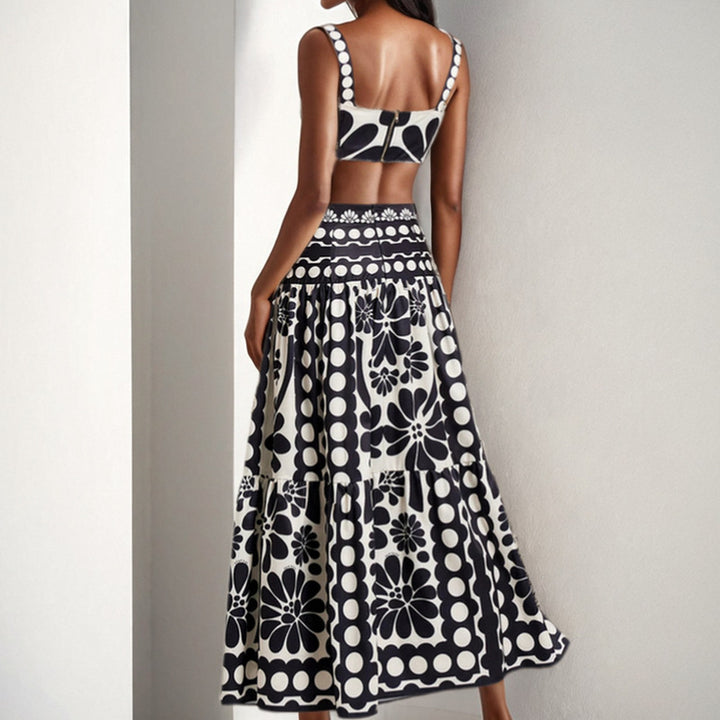 Ensemble pour femmes en deux pièces avec top court et jupe maxi Chic & Stil