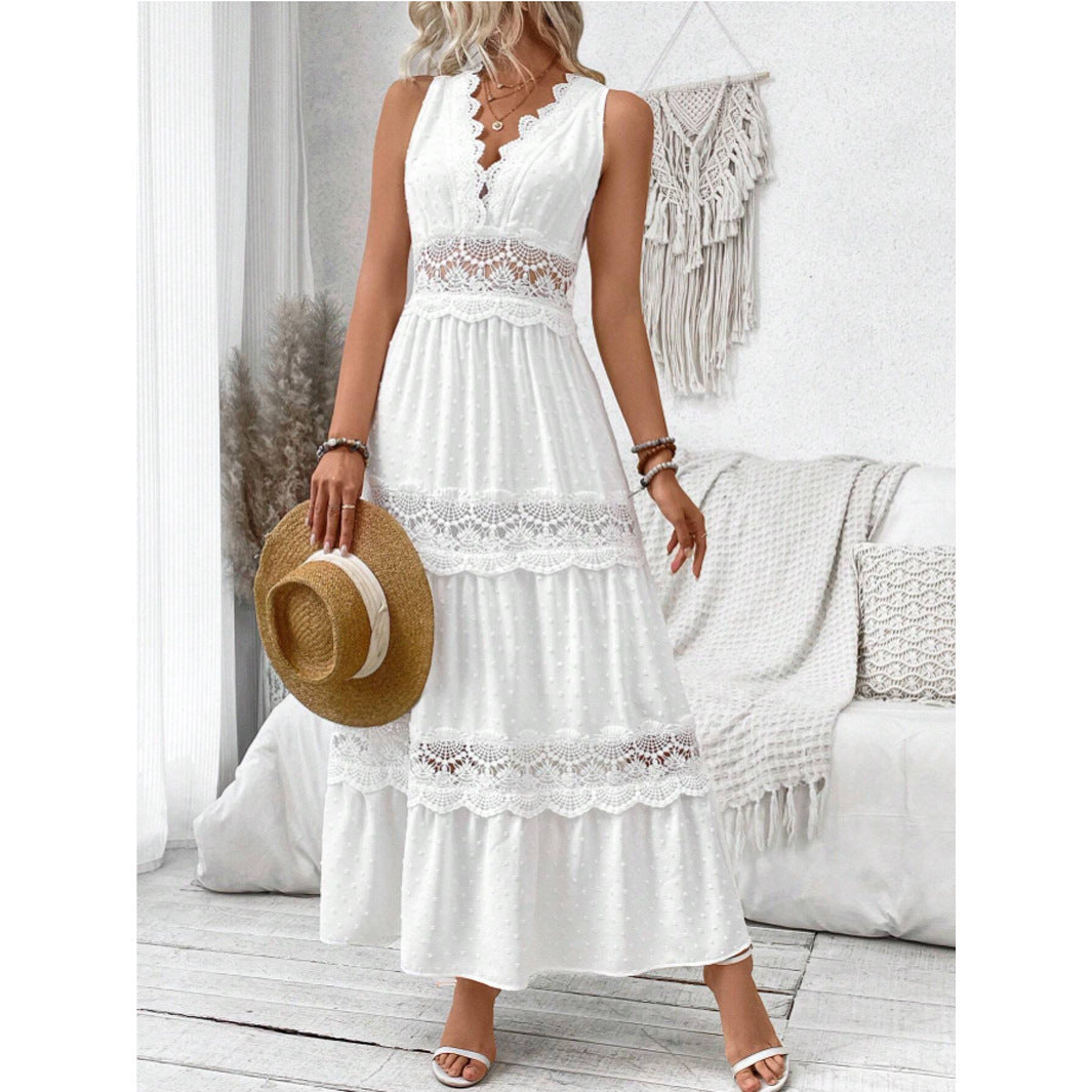 Airy maxi dresses for women with elegant lace accents Lune London