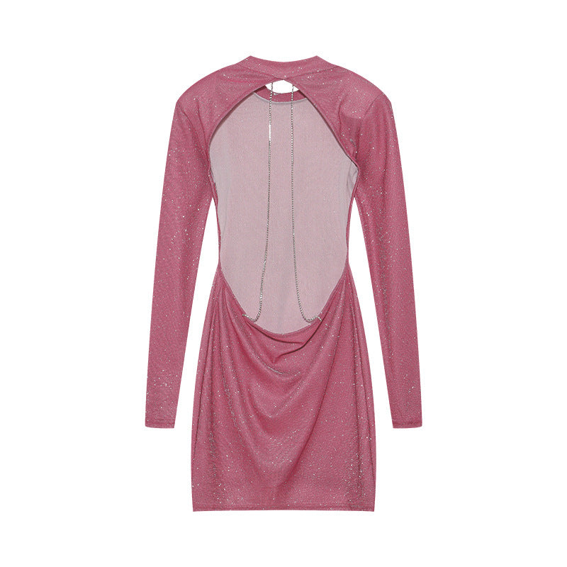 Mini dress for women with shiny detail at the back Lune London