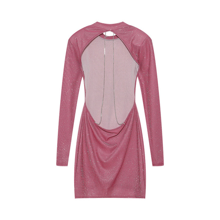Mini dress for women with shiny detail at the back Lune London