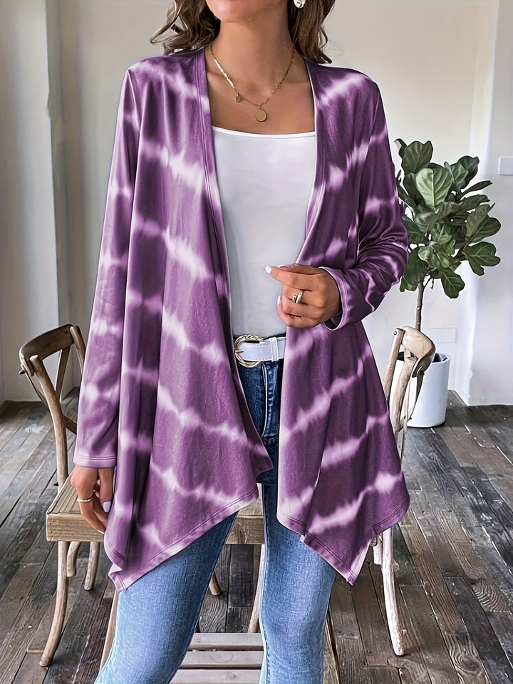 Lune London | Cardigan - Open Front - Long Sleeves - Batik Pattern - Casual Chic Layer