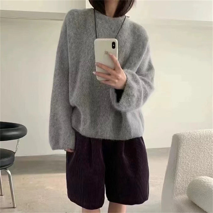 Pull moelleux pour femmes à coupe surdimensionnée en laine mohair Chic & Stil