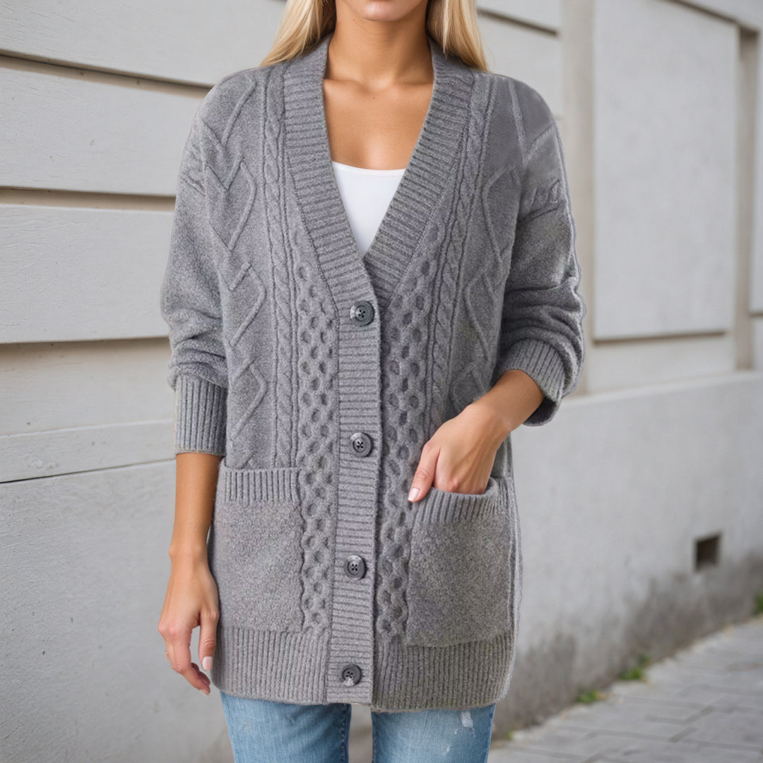 Knit jacket for women with structure and practical pockets Lune London