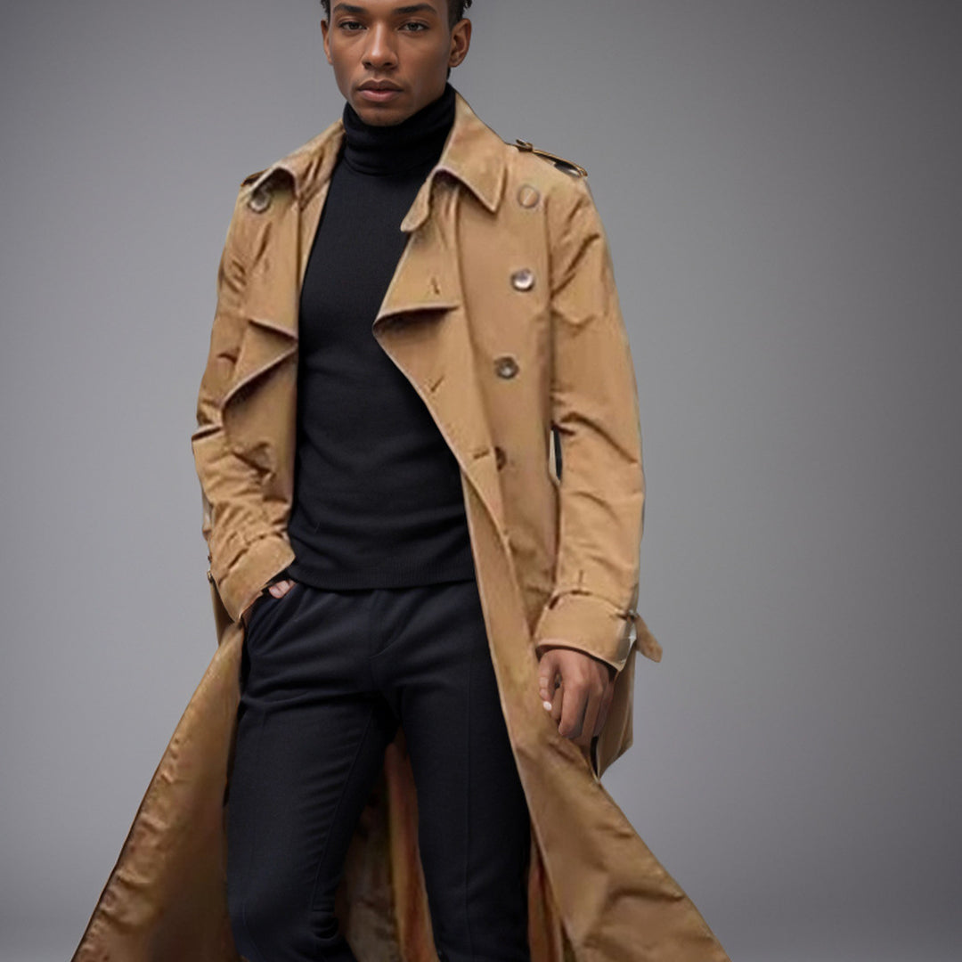 Elegant trench coat for men with adjustable belt and classic details Lune London
