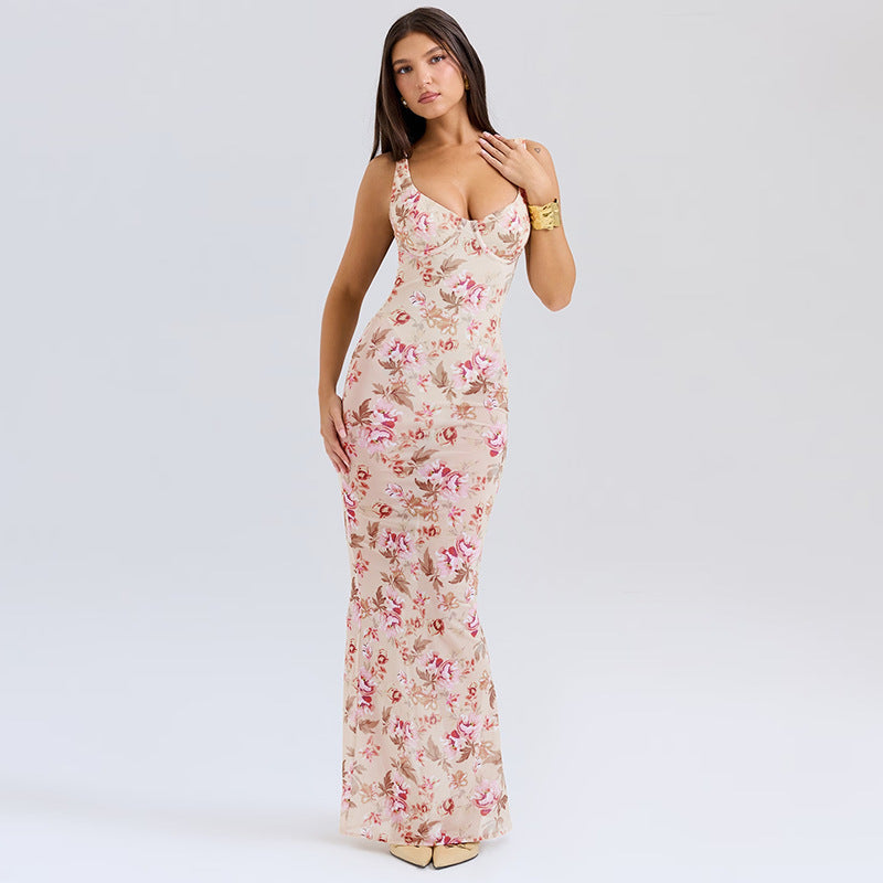 Lune London Slim Fit Floral Evening Dress for Women