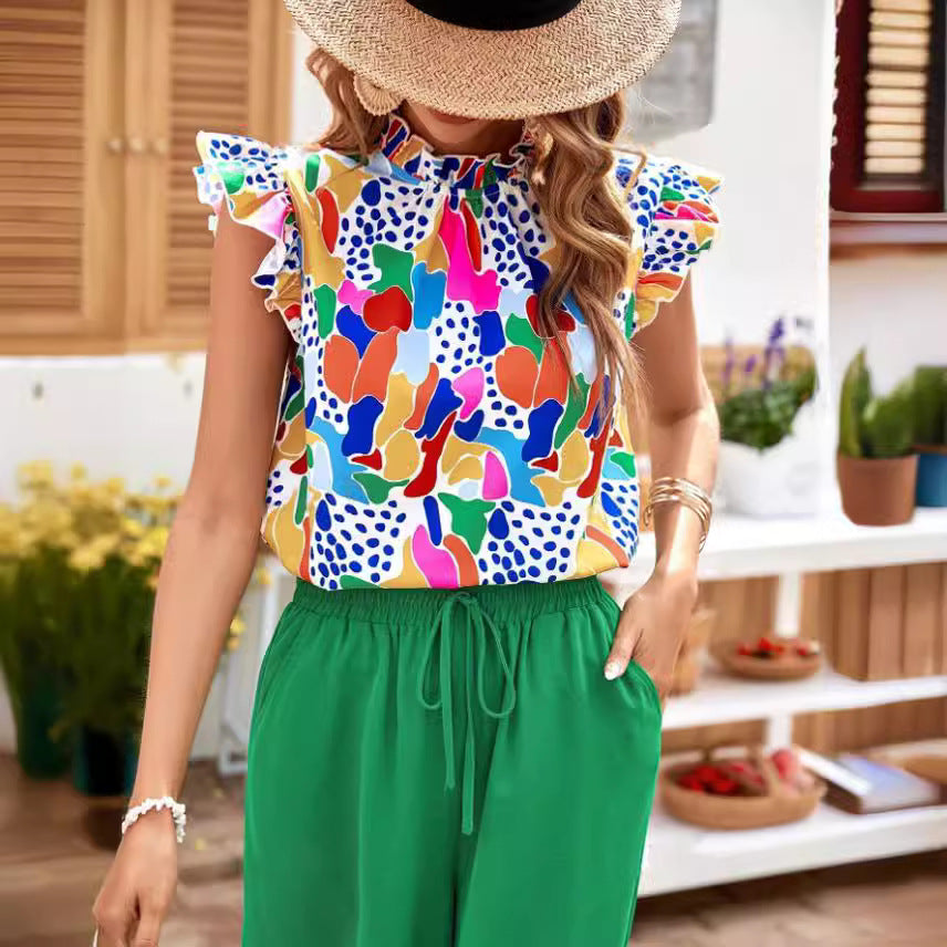 Short-sleeve top for women with romantic heart pattern Lune London