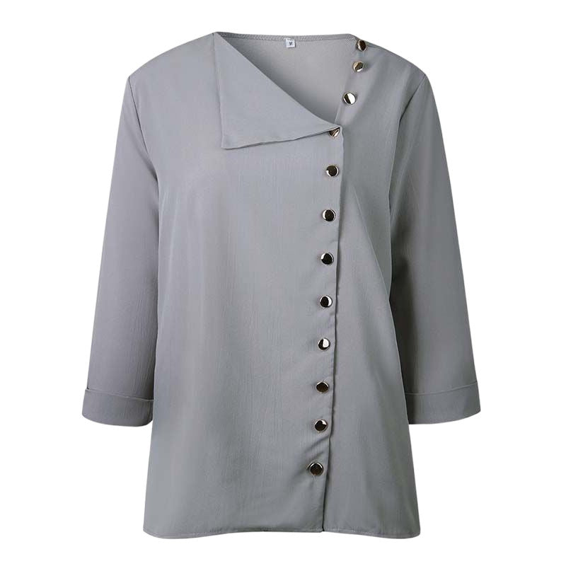 Ladies Buttoned Relaxed Fit Blouse Chic and Style