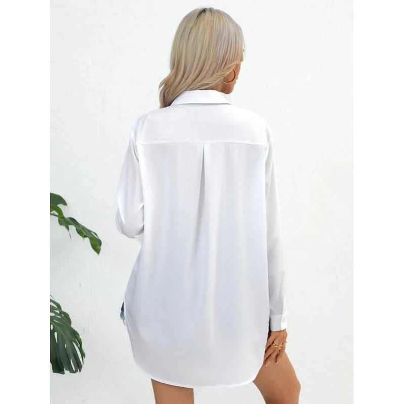 Ladies elegant long sleeve shirt in breathable cotton Lune London