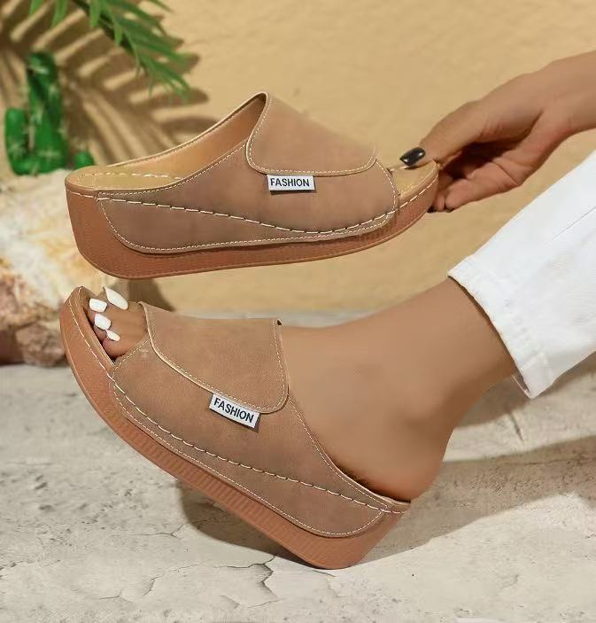 Ladies Chic Platform Slide Sandals Lune London