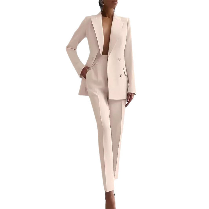 Ladies Elegant Double Blazer Pants Set Lune London