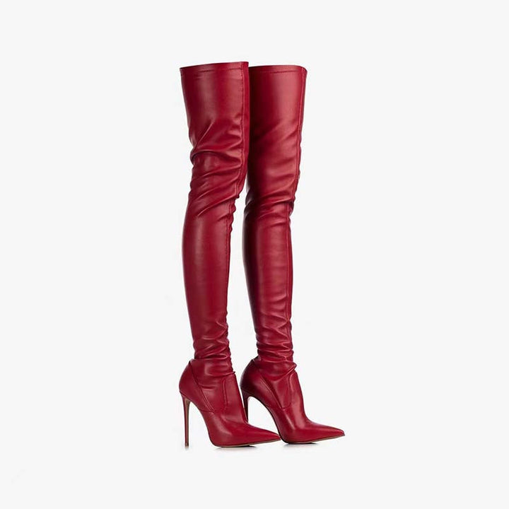 Femme Over-The-Knee Pointed Toe Stiletto Boots Lune London