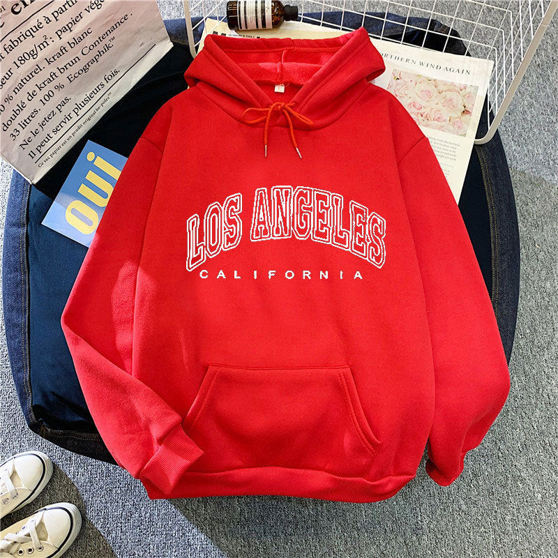 Women's hoodie with large Los Angeles lettering Chic & Stil