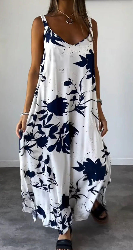 Maxi dress for women with floral pattern and fluid cut Lune London
