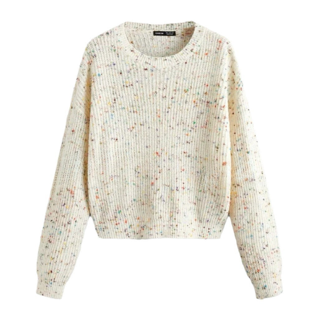Casual ribbed sweater for women with colorful accents Lune London