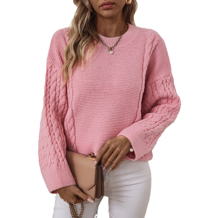 Knit sweater for women with raised cable pattern Lune London
