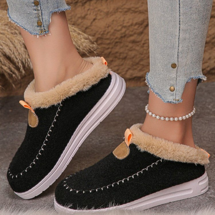 Fluffy slippers for women with non-slip sole and cozy lining Lune London