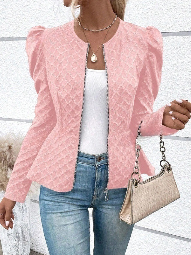Trendy women's blazer with puff sleeves Lune London