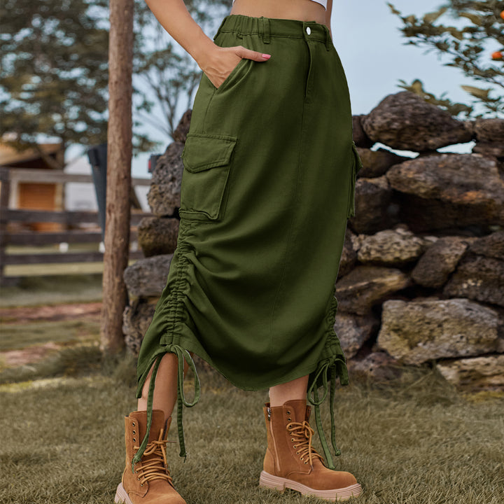 Cargo skirt for women with adjustable waist and practical side pockets Lune London