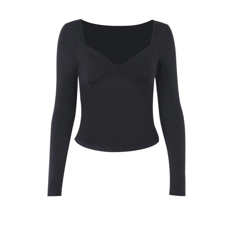 Ladies Long Sleeve Deep V-Neck Chic and Stylish Body